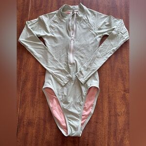 Madewell Swimsuit Bodysuit - Sage and Blush